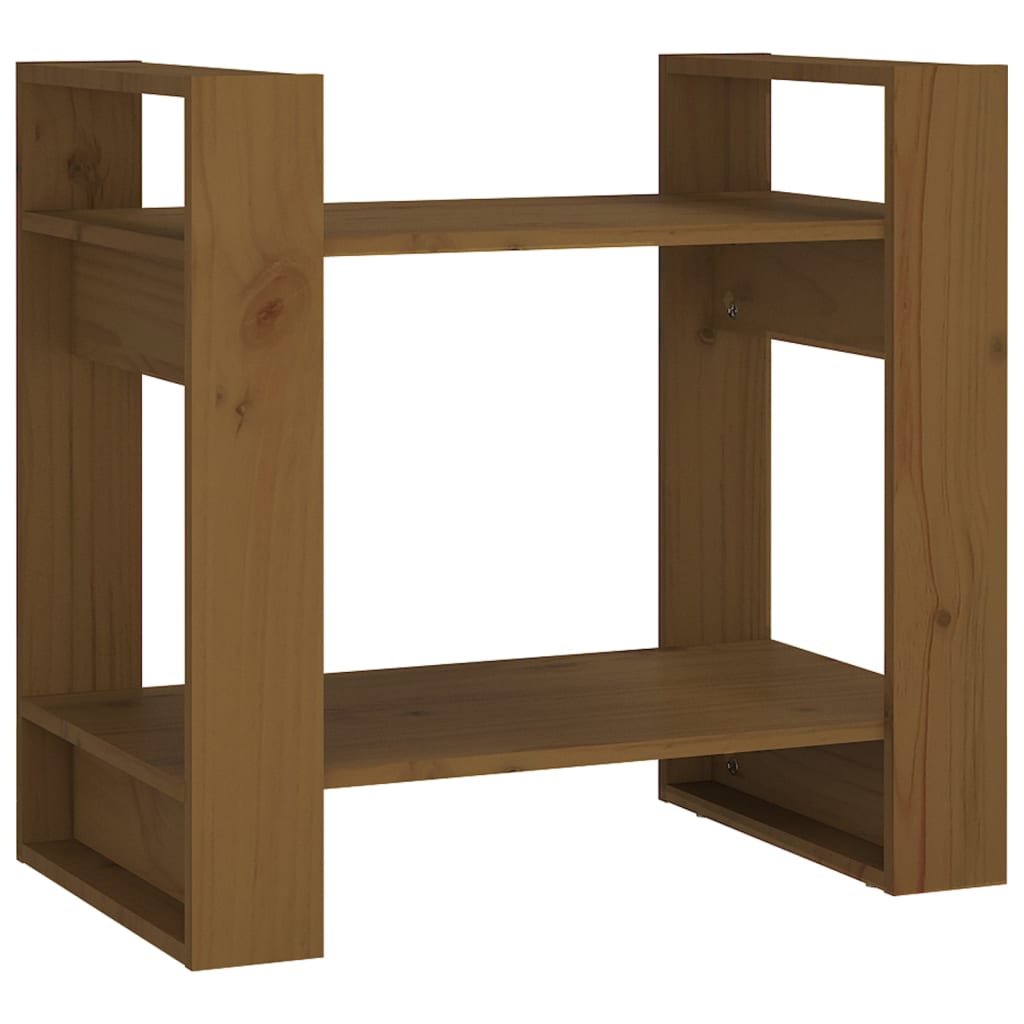 bogreol/rumdeler 60x35x57 cm massivt fyrretræ gyldenbrun