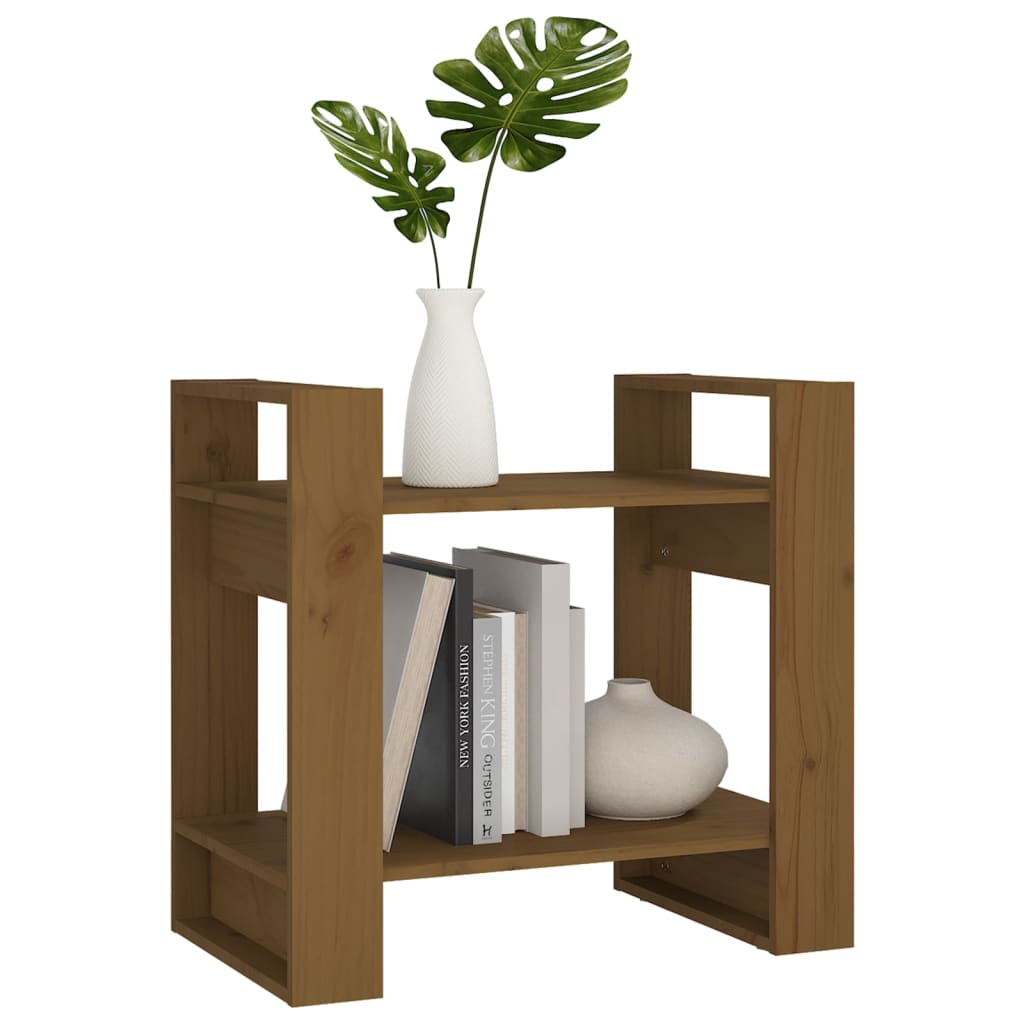 bogreol/rumdeler 60x35x57 cm massivt fyrretræ gyldenbrun
