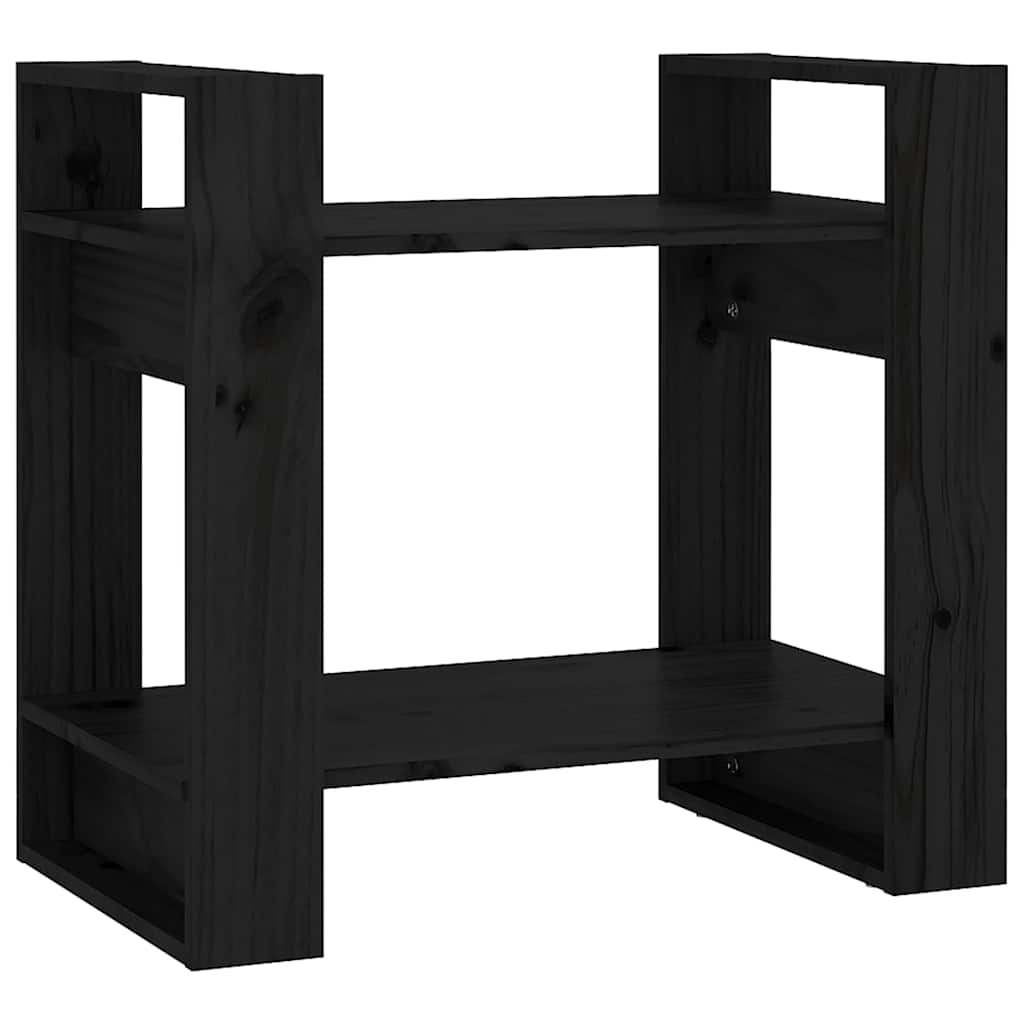 bogreol/rumdeler 60x35x57 cm massivt fyrretræ sort