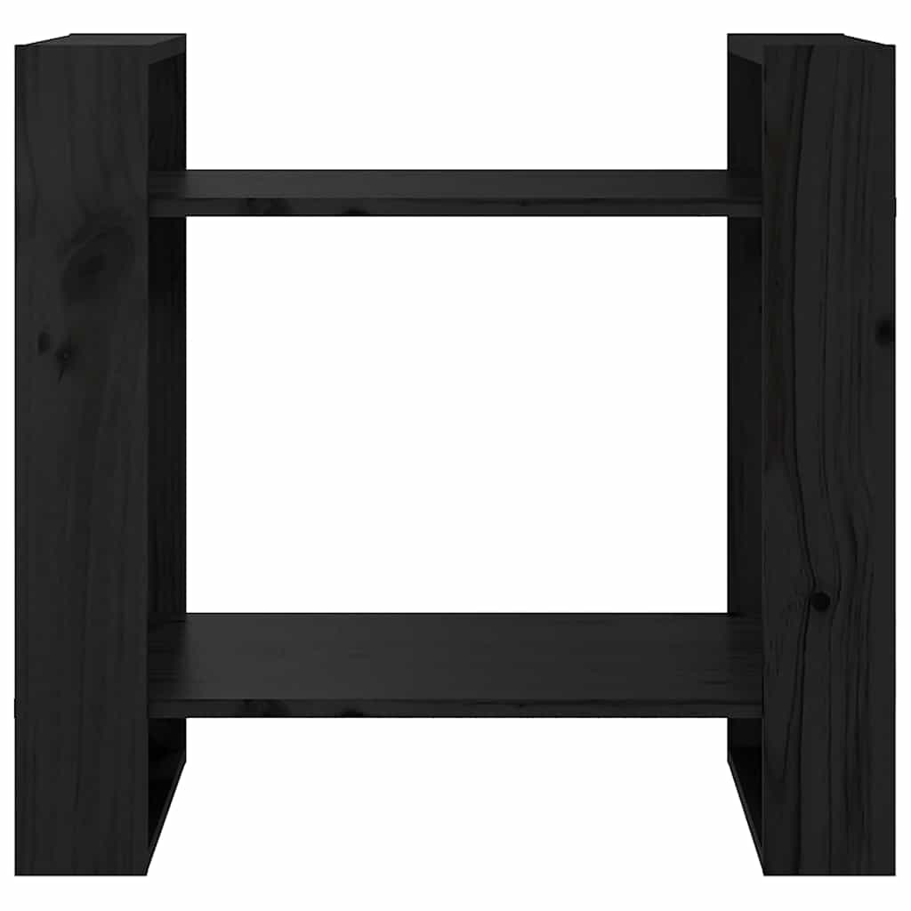 bogreol/rumdeler 60x35x57 cm massivt fyrretræ sort