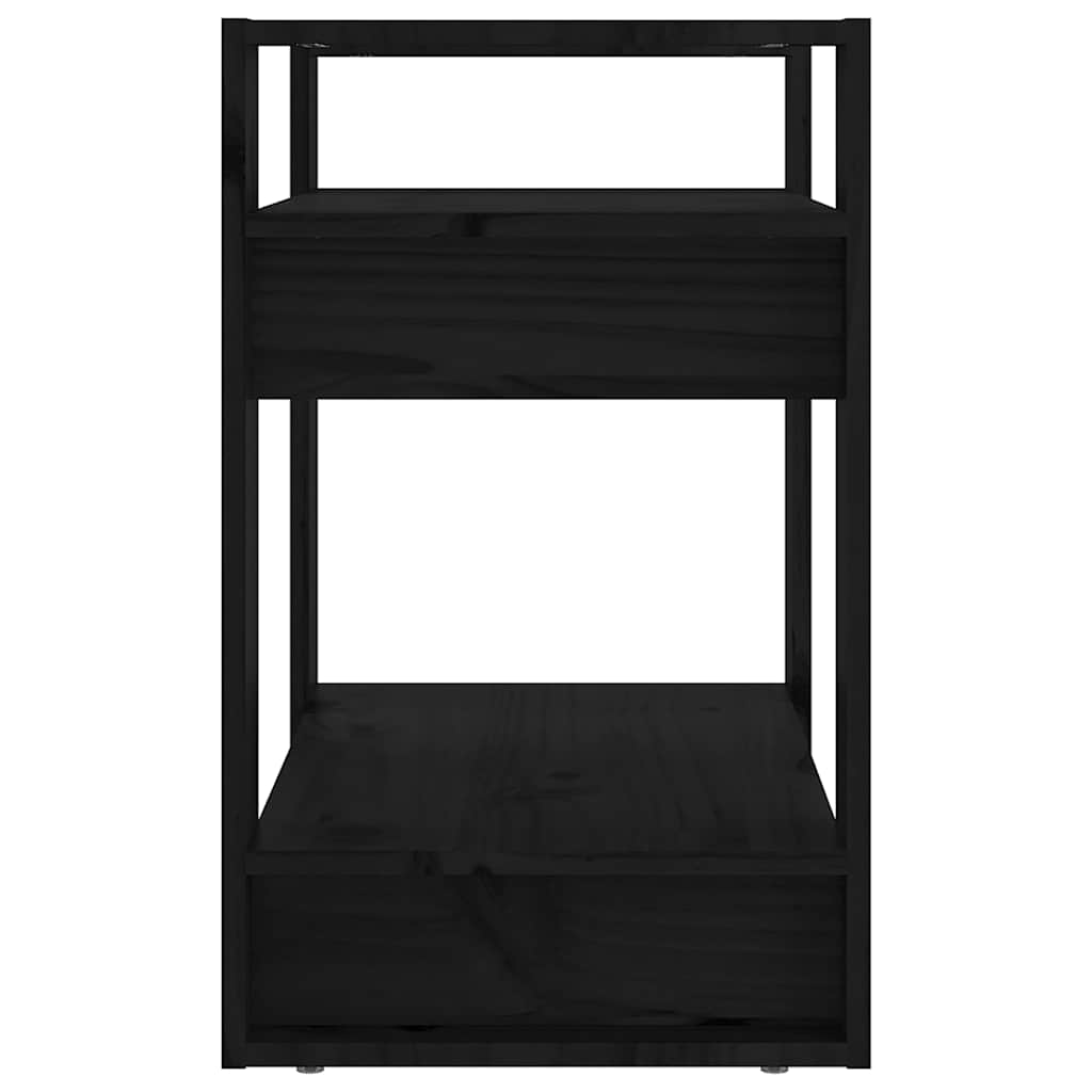 bogreol/rumdeler 60x35x57 cm massivt fyrretræ sort