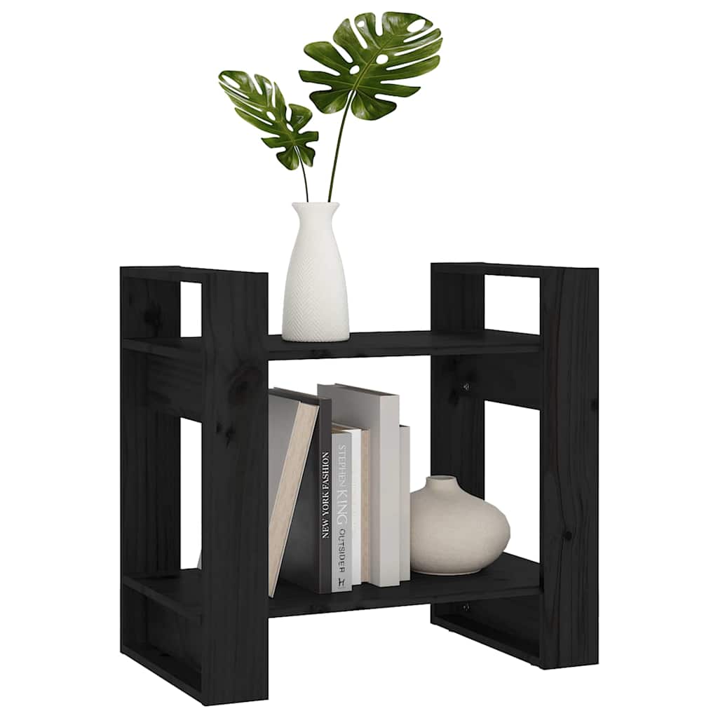 bogreol/rumdeler 60x35x57 cm massivt fyrretræ sort