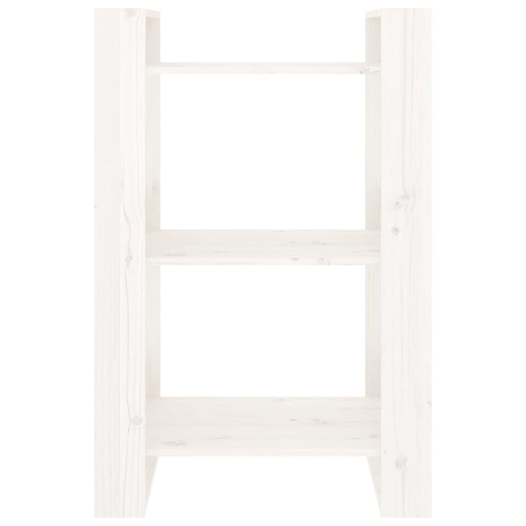 bogreol/rumdeler 60x35x91 cm massivt fyrretræ hvid