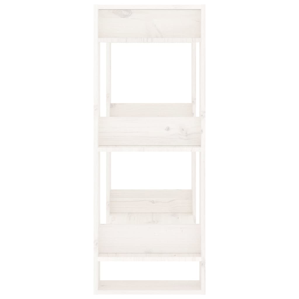 bogreol/rumdeler 60x35x91 cm massivt fyrretræ hvid