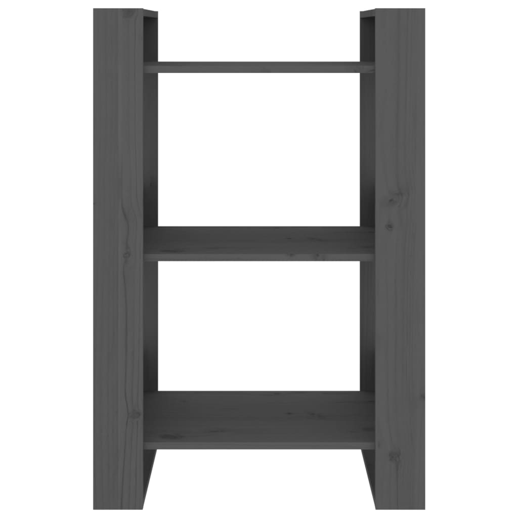 bogreol/rumdeler 60x35x91 cm massivt fyrretræ grå