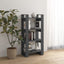 bogreol/rumdeler 60x35x125 cm massivt træ grå