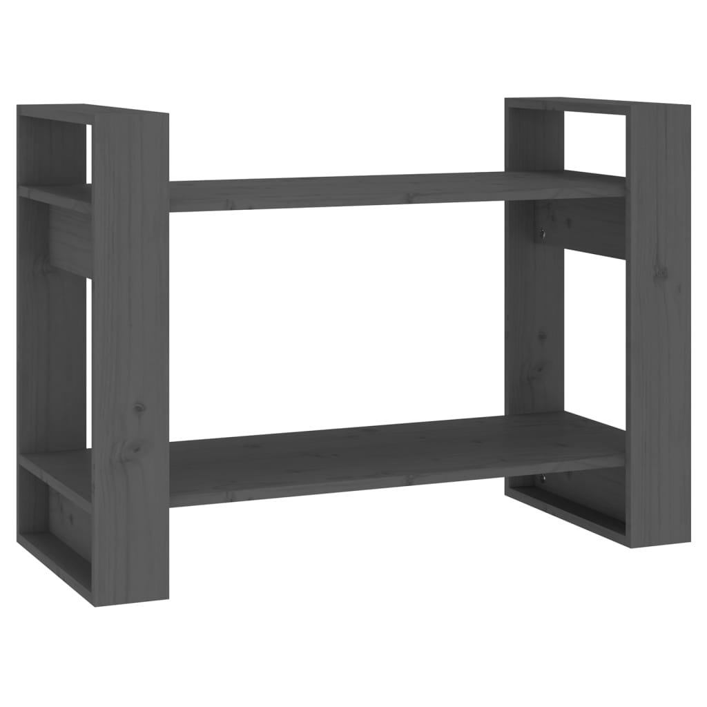 bogreol/rumdeler 80x35x56,5 cm massivt fyrretræ grå