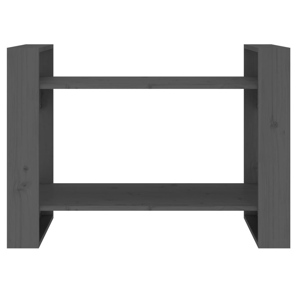bogreol/rumdeler 80x35x56,5 cm massivt fyrretræ grå
