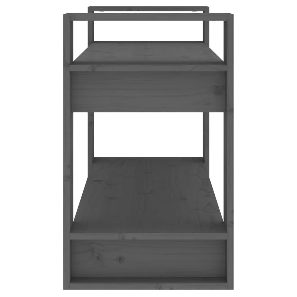 bogreol/rumdeler 80x35x56,5 cm massivt fyrretræ grå