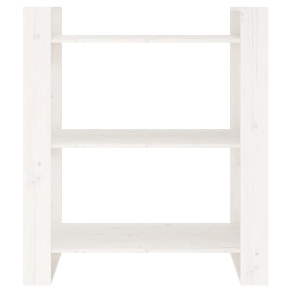 bogreol/rumdeler 80x35x91 cm massivt fyrretræ hvid