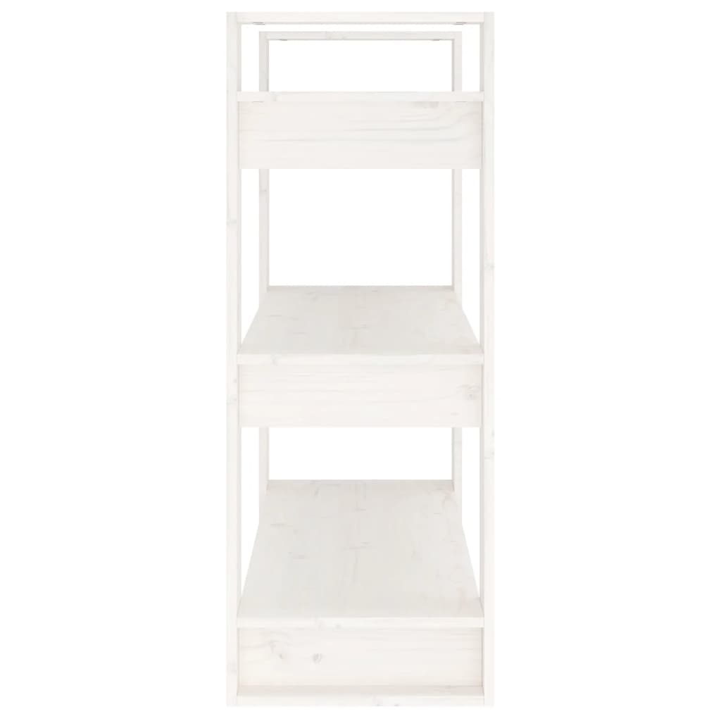 bogreol/rumdeler 80x35x91 cm massivt fyrretræ hvid