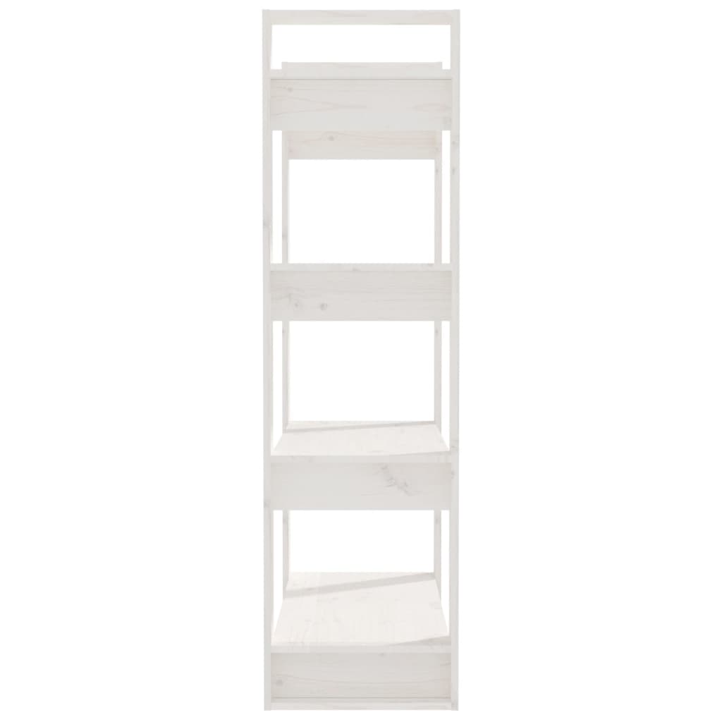 bogreol/rumdeler 80x35x125 cm massivt fyrretræ hvid