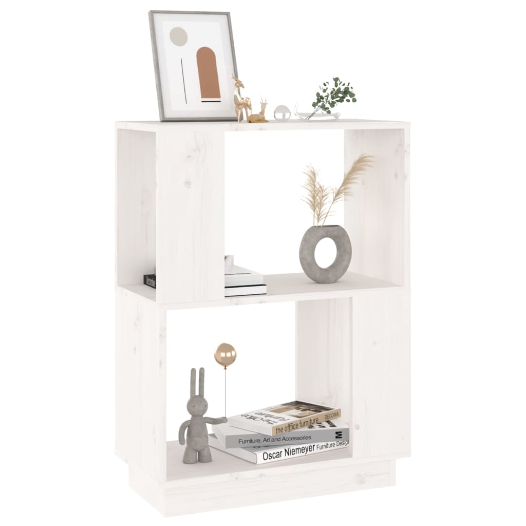 bogreol/rumdeler 51x25x70 cm massivt fyrretræ hvid