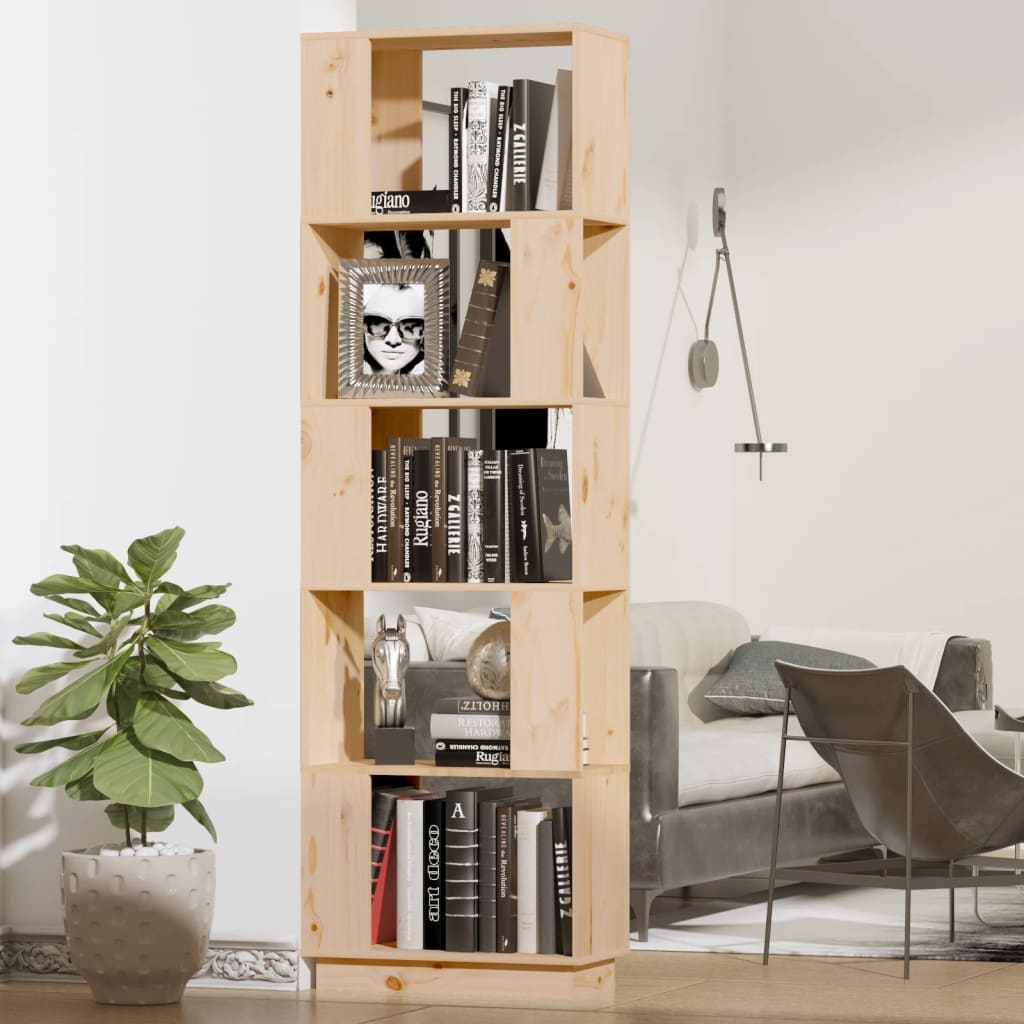 bogreol/rumdeler 51x25x163,5 cm massivt fyrretræ