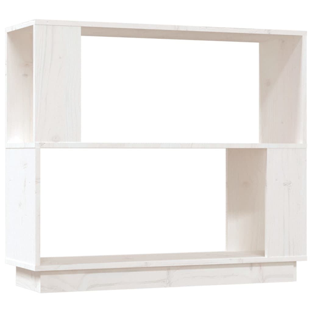 bogreol/rumdeler 80x25x70 cm massivt fyrretræ hvid