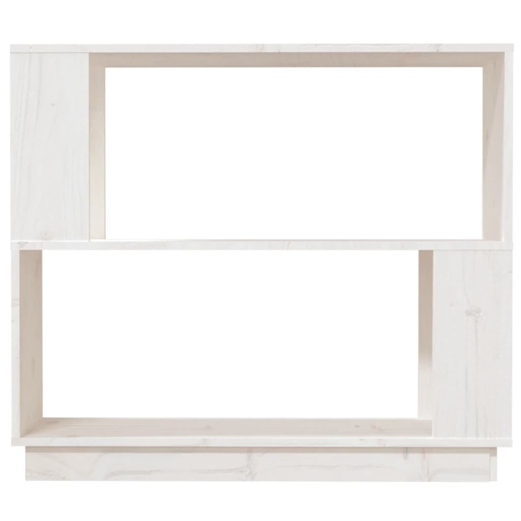 bogreol/rumdeler 80x25x70 cm massivt fyrretræ hvid