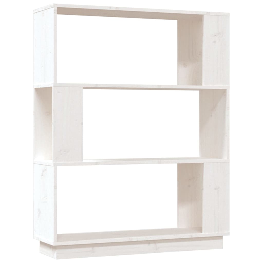 bogreol/rumdeler 80x25x101 cm massivt fyrretræ hvid