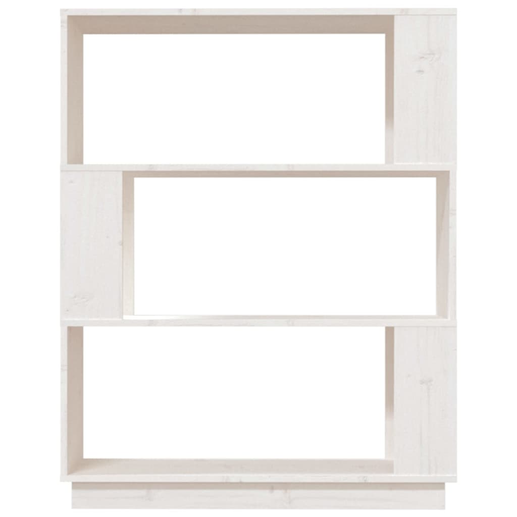 bogreol/rumdeler 80x25x101 cm massivt fyrretræ hvid