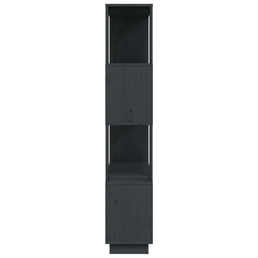bogreol/rumdeler 80x25x132 cm massivt fyrretræ grå