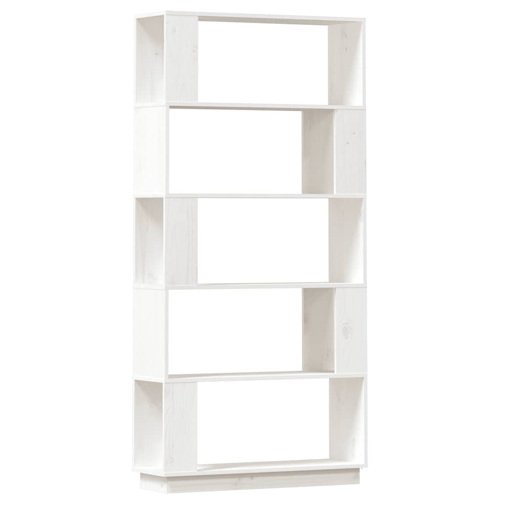 bogreol/rumdeler 80x25x163,5 cm massivt fyrretræ hvid