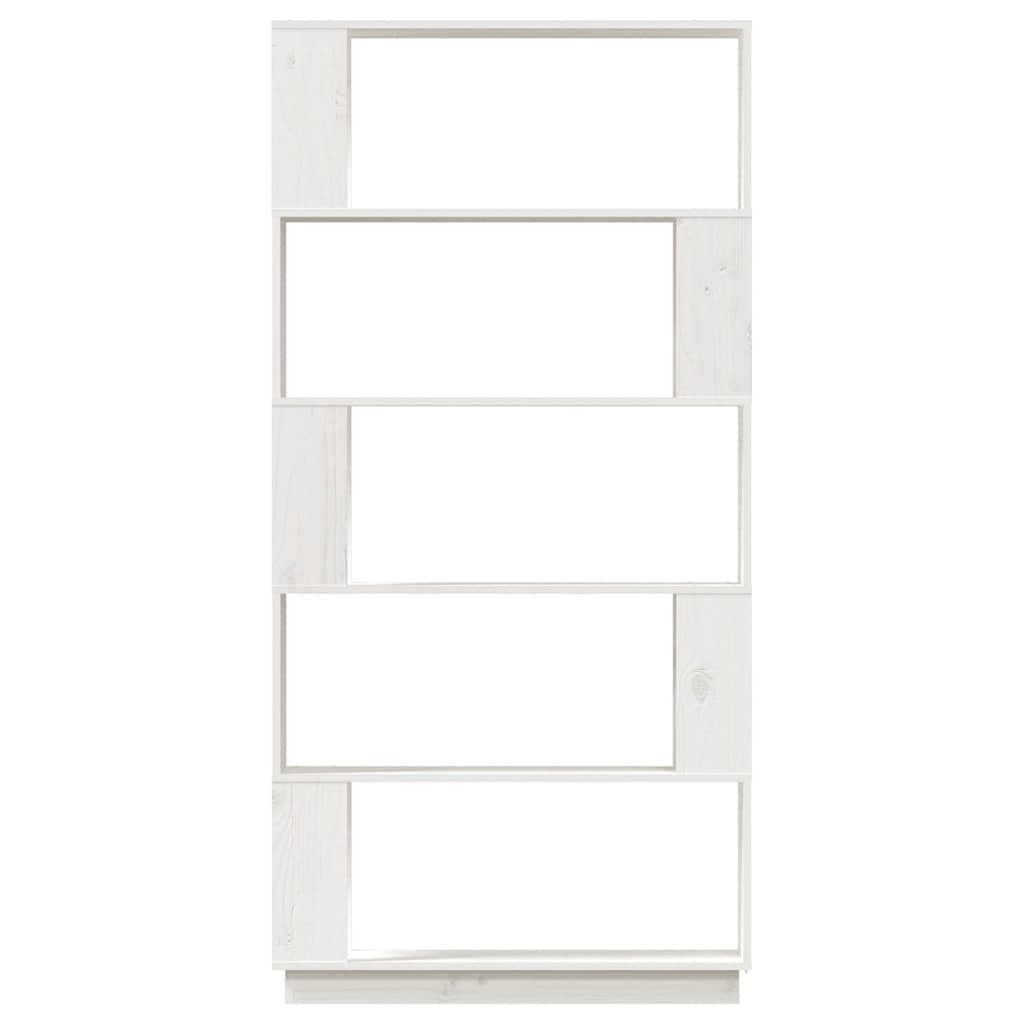 bogreol/rumdeler 80x25x163,5 cm massivt fyrretræ hvid