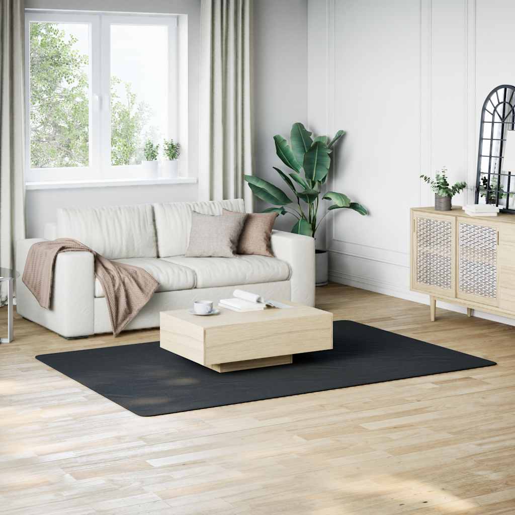 gulvtæppe 160x230 cm blødt plys skridsikkert og vaskbart sort