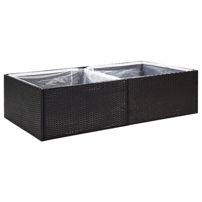 plantekasse 157x80x40 cm polyrattan sort