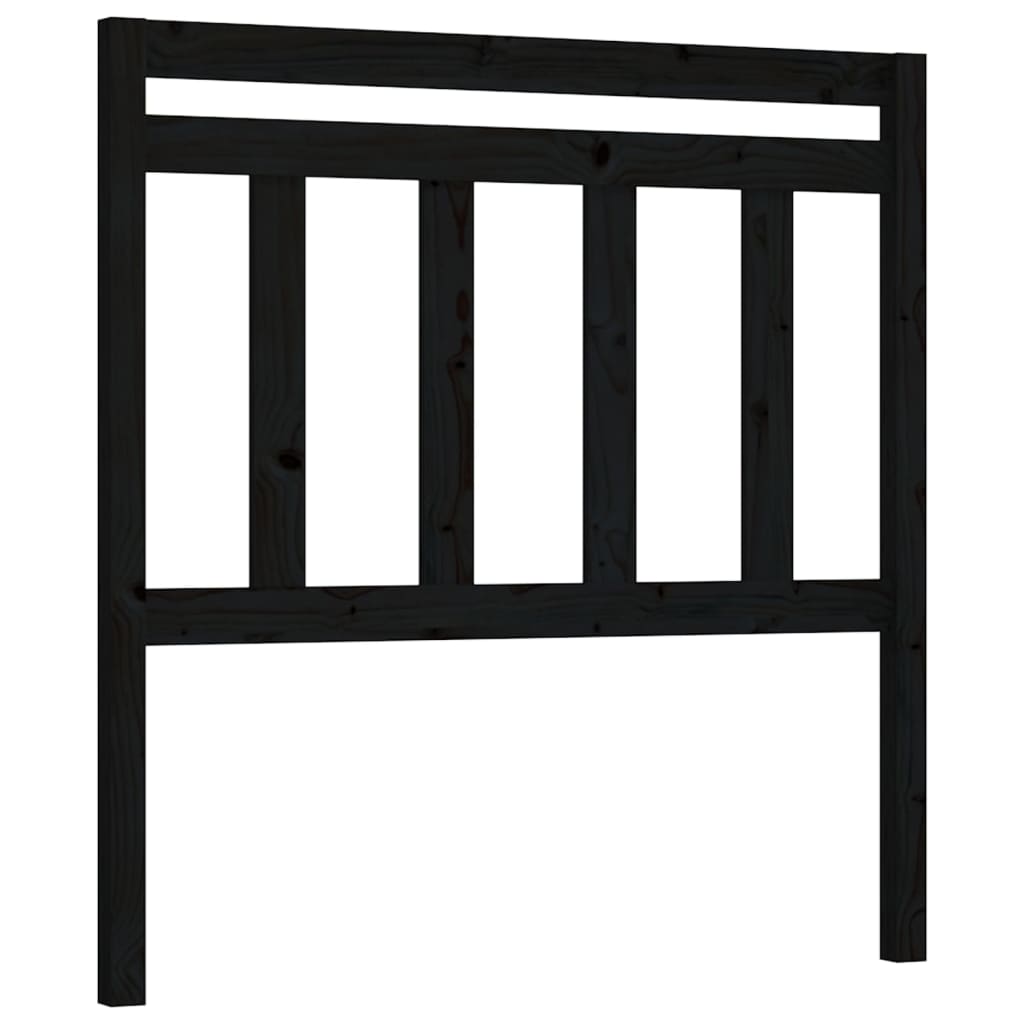 sengegærde 81x4x100 cm massivt fyrretræ sort