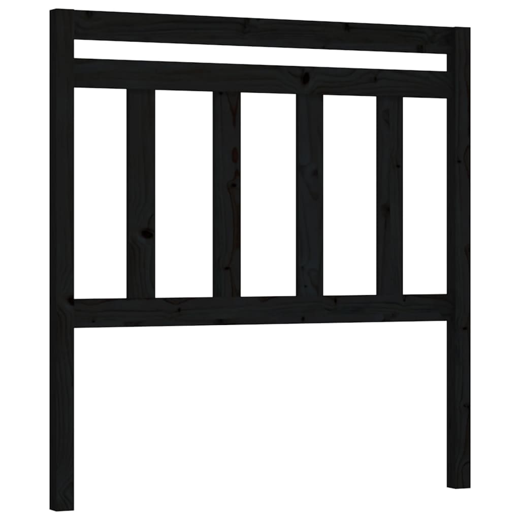 sengegærde 96x4x100 cm massivt fyrretræ sort