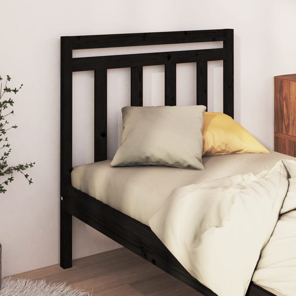 sengegærde 96x4x100 cm massivt fyrretræ sort