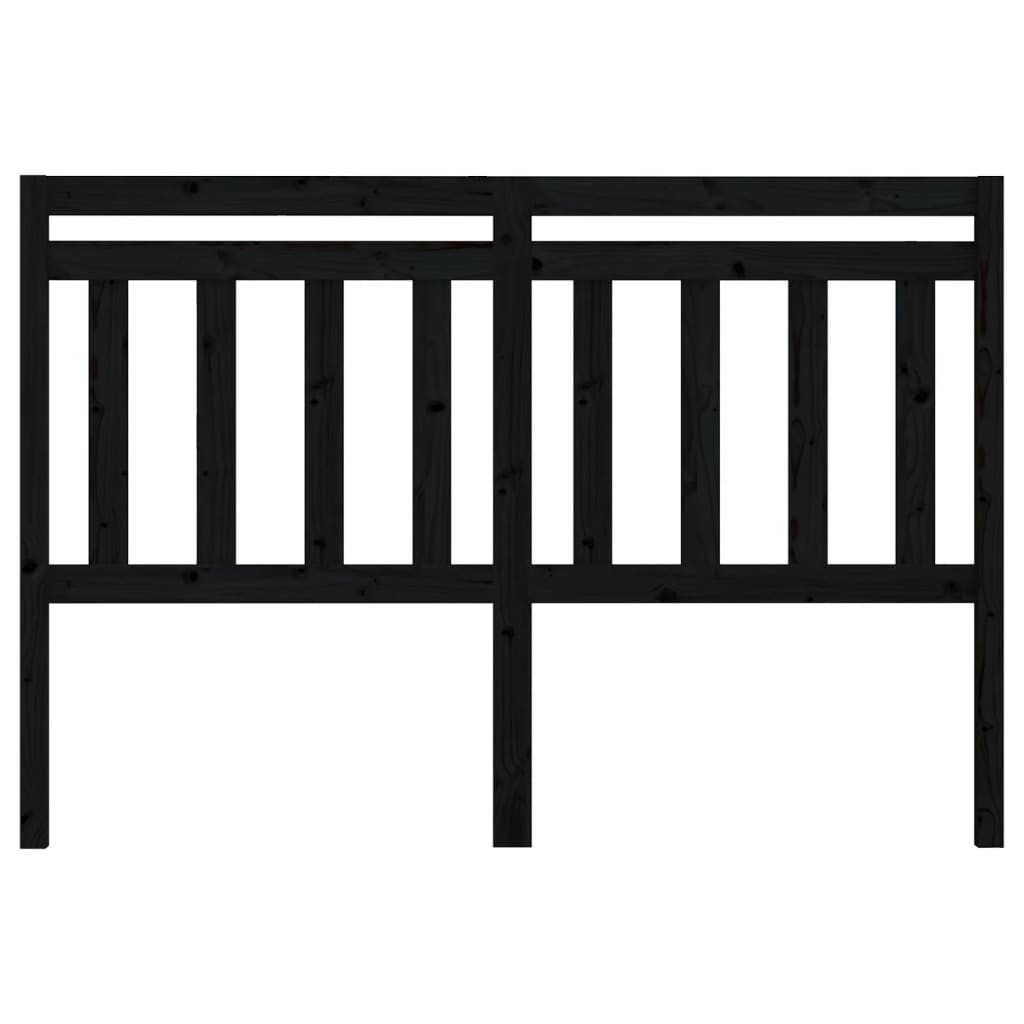 sengegærde 126x4x100 cm massivt fyrretræ sort