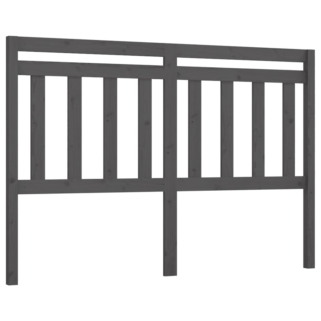 sengegærde 146x4x100 cm massivt fyrretræ grå