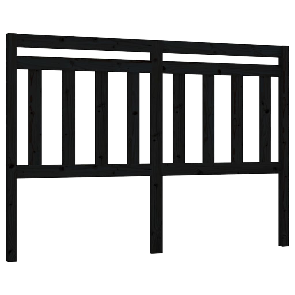 sengegærde 166x4x100 cm massivt fyrretræ sort