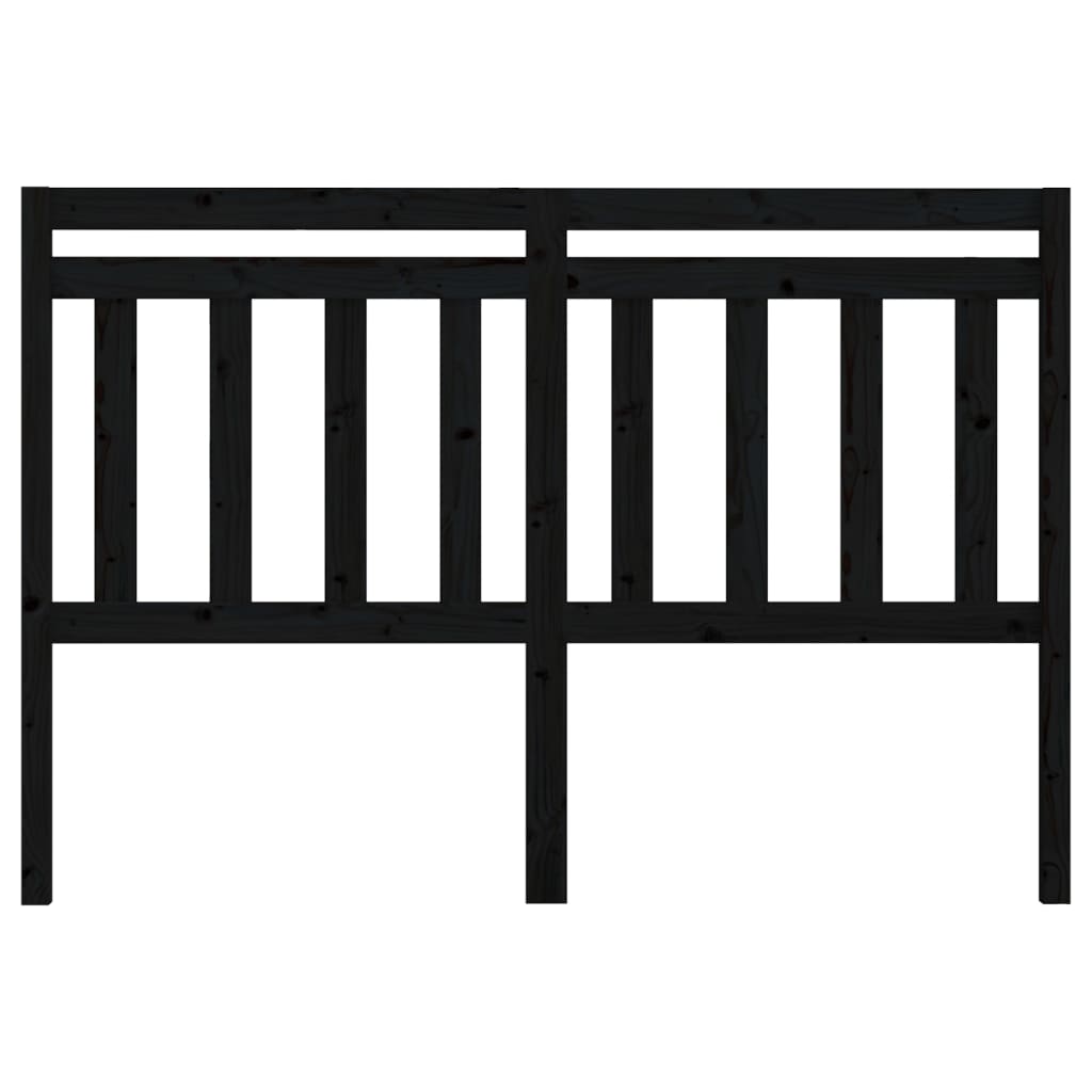 sengegærde 166x4x100 cm massivt fyrretræ sort