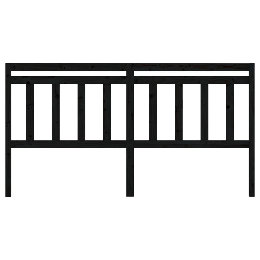 sengegærde 186x4x100 cm massivt fyrretræ sort