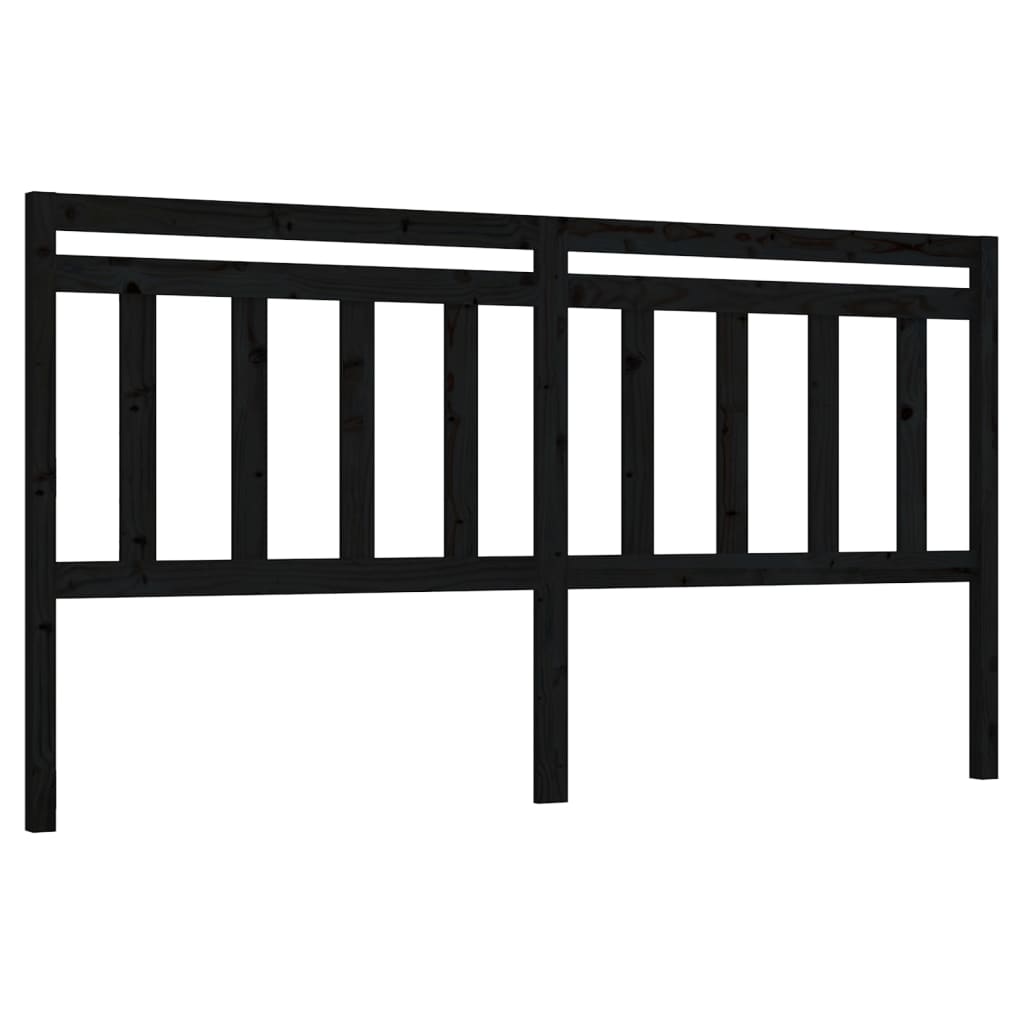 sengegærde 206x4x100 cm massivt fyrretræ sort