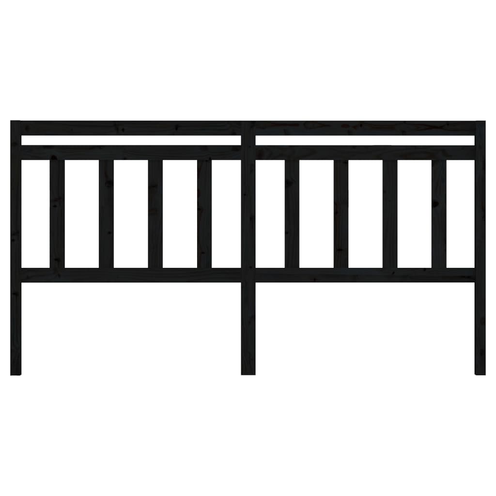 sengegærde 206x4x100 cm massivt fyrretræ sort
