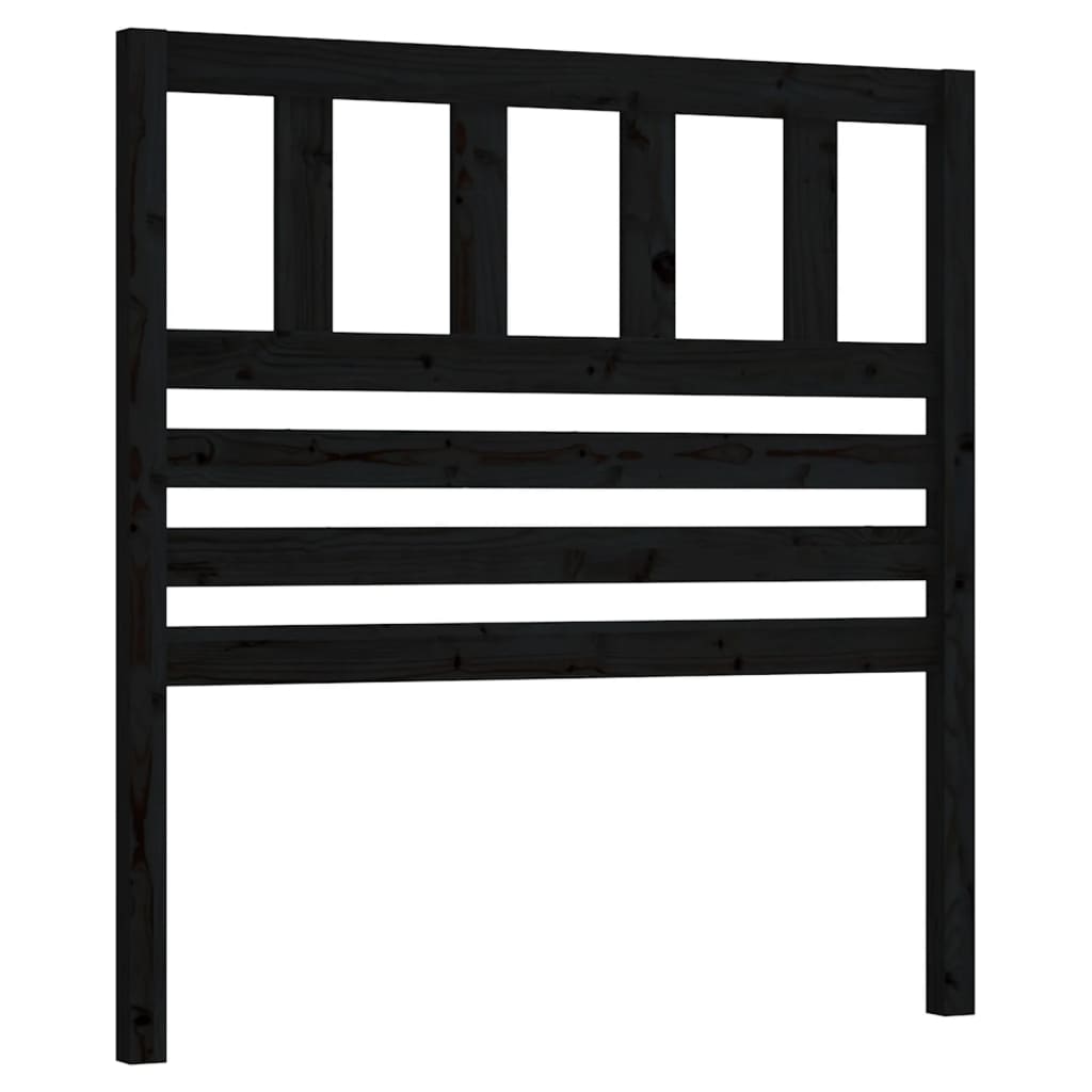 sengegærde 96x4x100 cm massivt fyrretræ sort