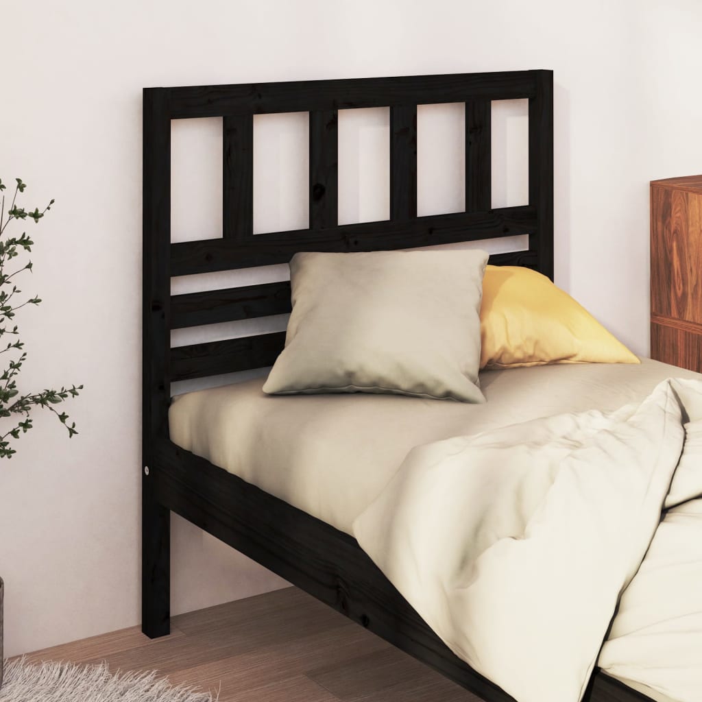 sengegærde 96x4x100 cm massivt fyrretræ sort