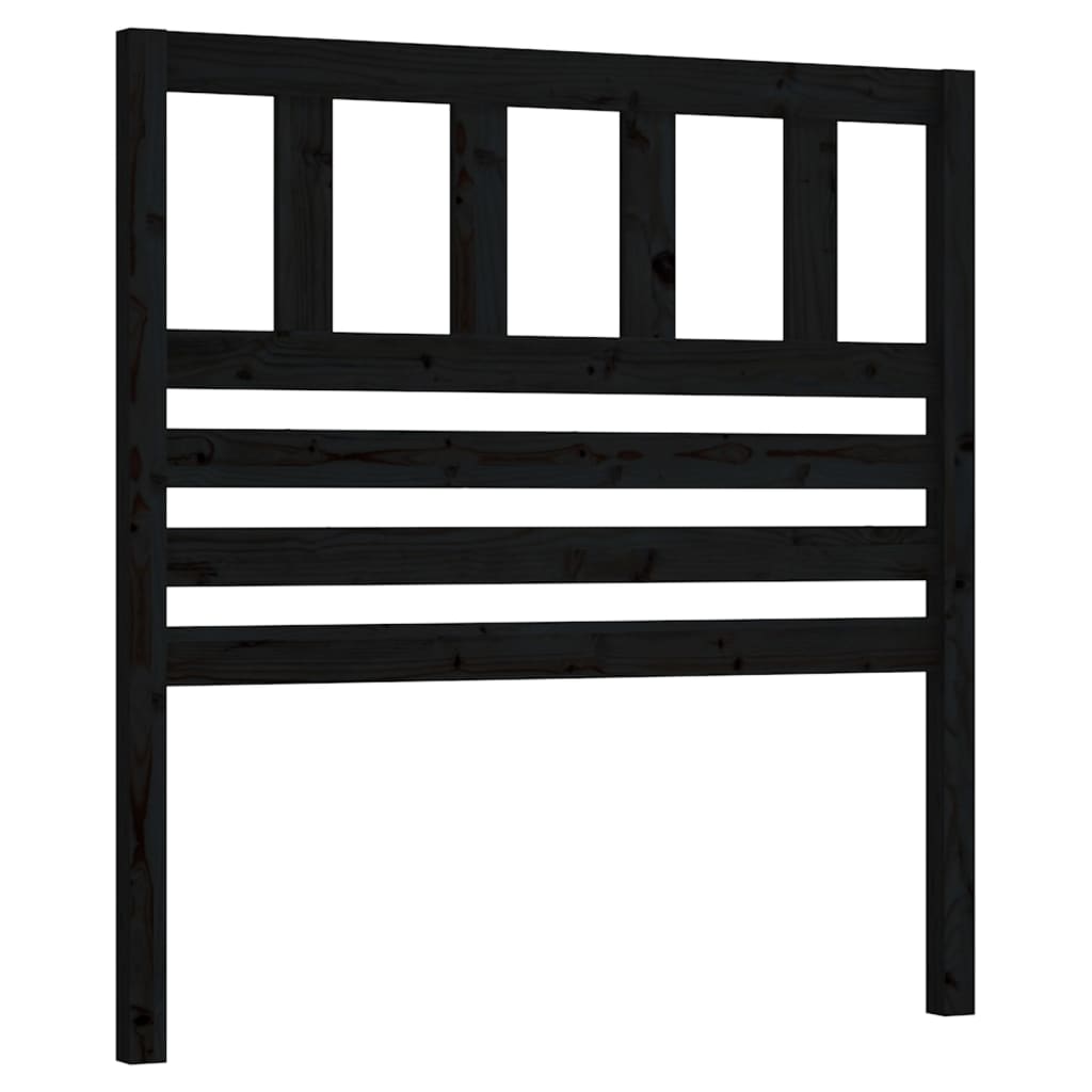 sengegærde 106x4x100 cm massivt fyrretræ sort