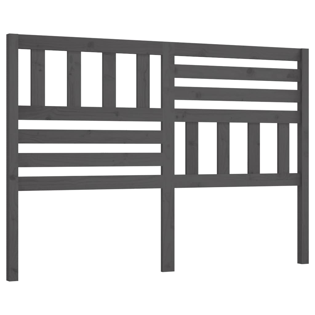 sengegærde 146x4x100 cm massivt fyrretræ grå