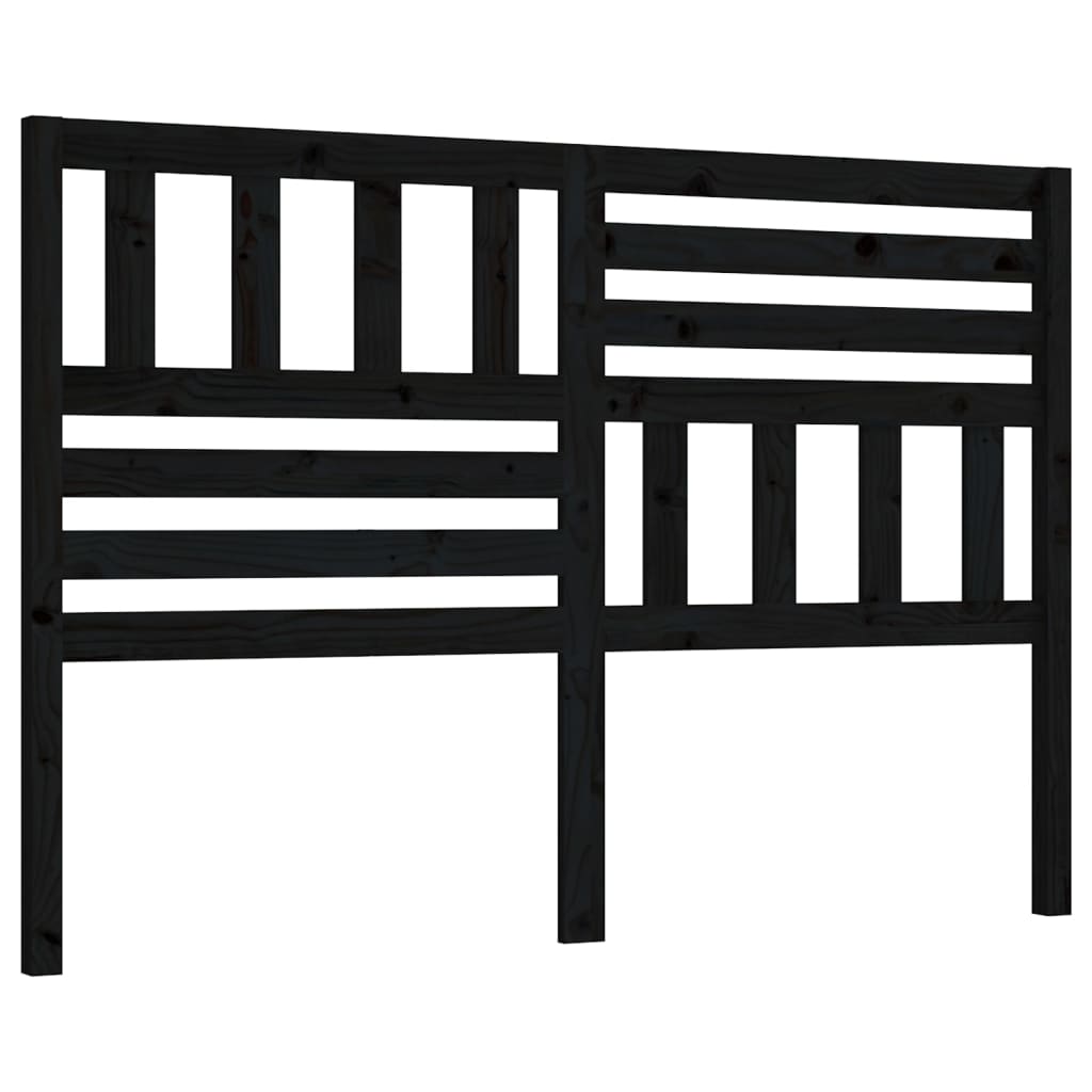 sengegærde 166x4x100 cm massivt fyrretræ sort