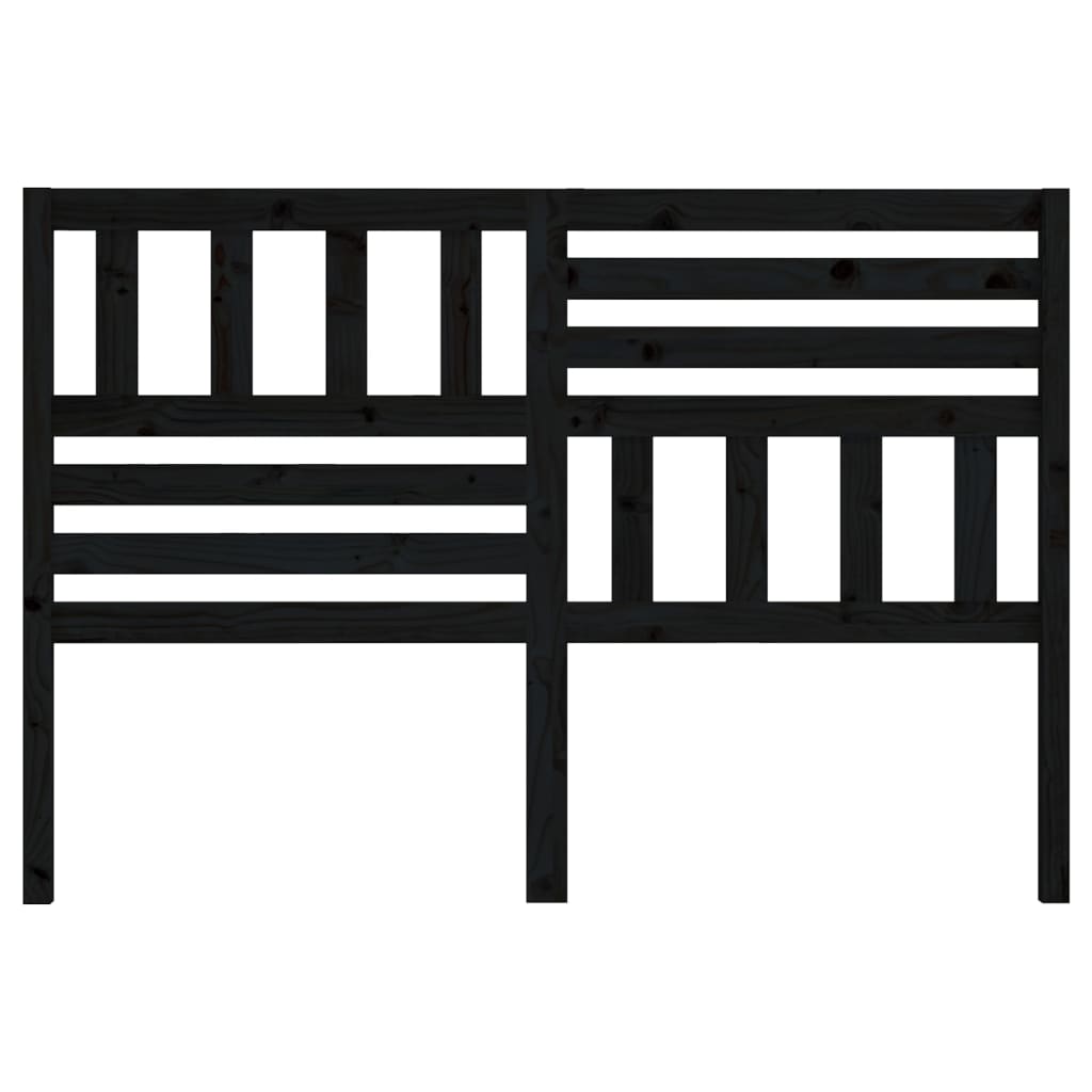sengegærde 166x4x100 cm massivt fyrretræ sort