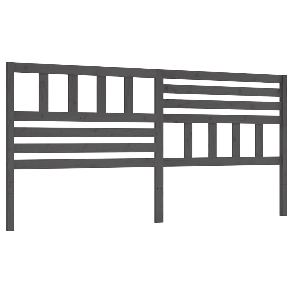 sengegærde 186x4x100 cm massivt fyrretræ grå