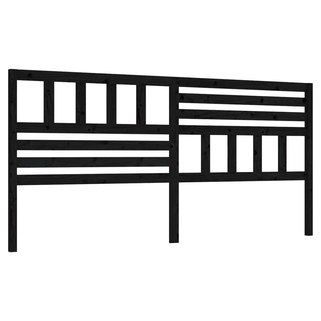 sengegærde 186x4x100 cm massivt fyrretræ sort