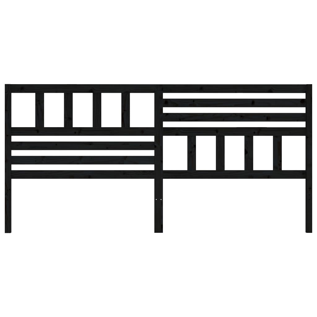 sengegærde 186x4x100 cm massivt fyrretræ sort