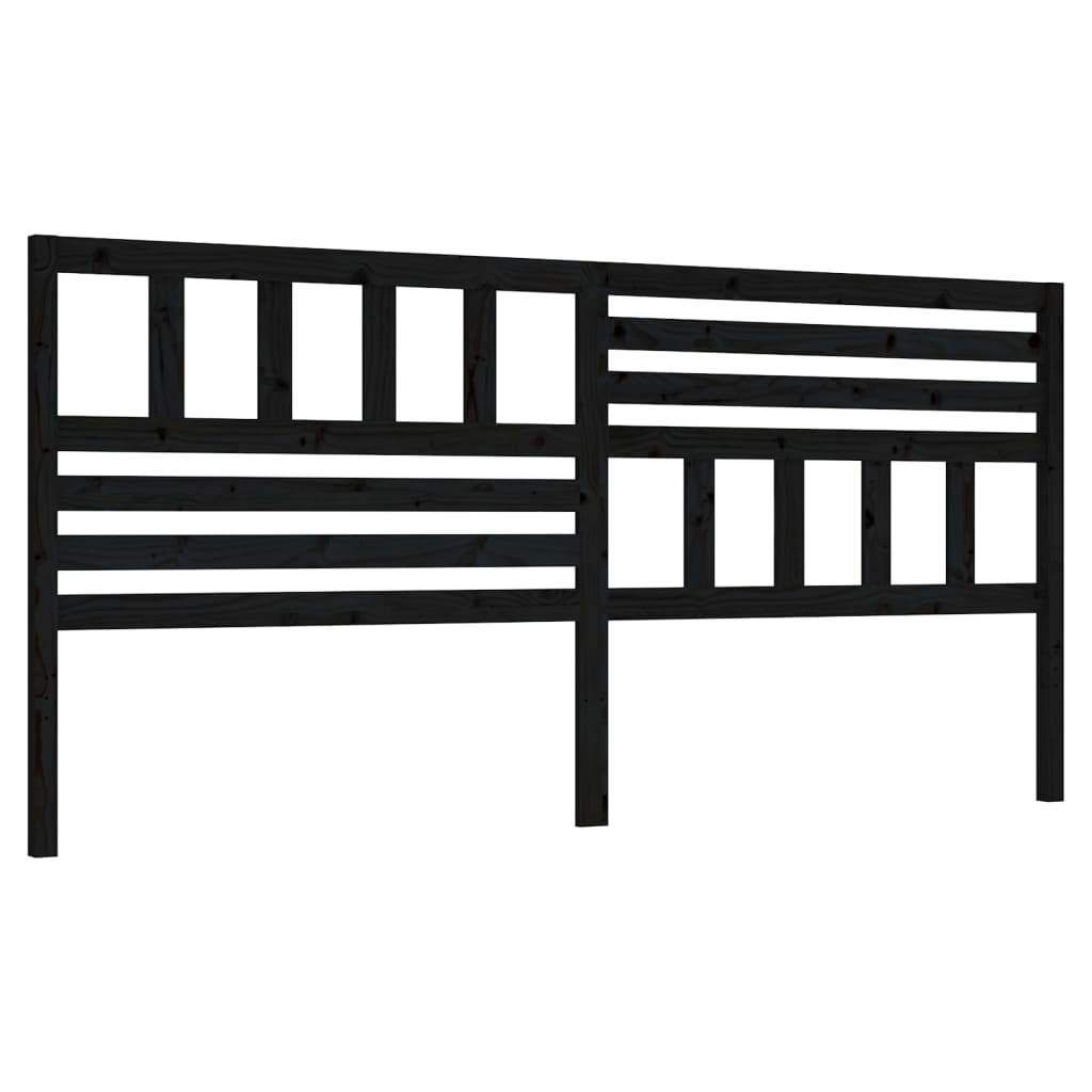 sengegærde 206x4x100 cm massivt fyrretræ sort