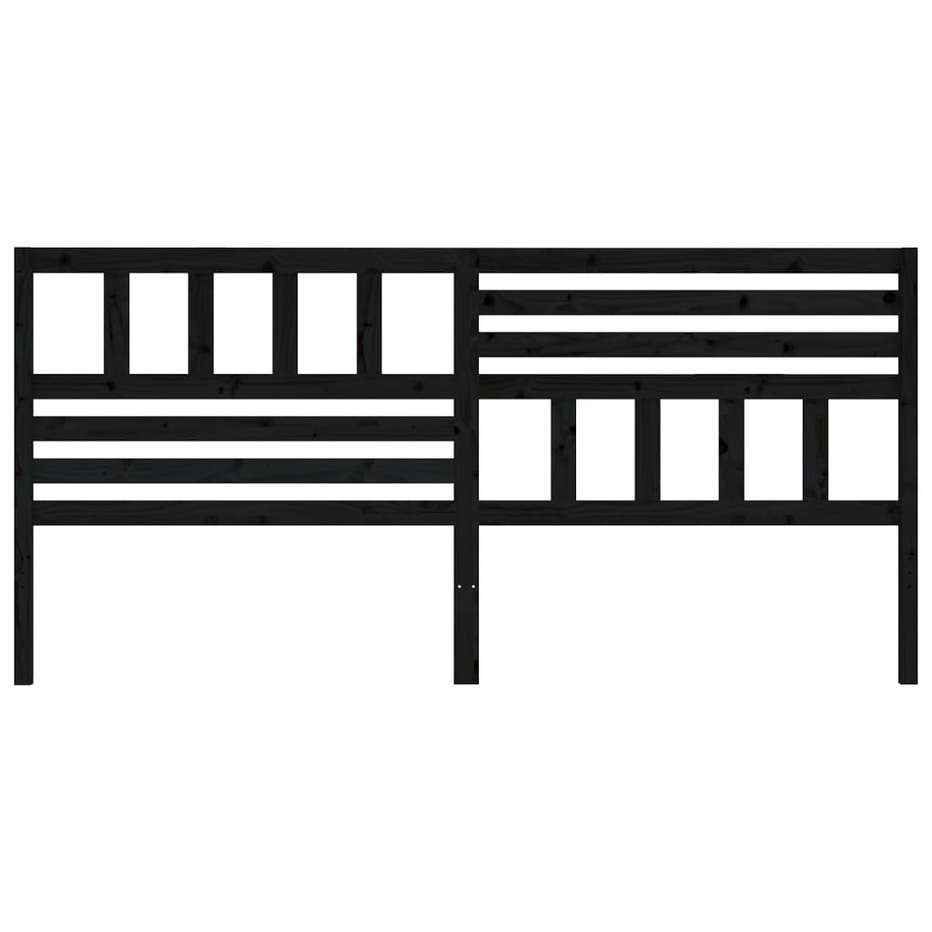 sengegærde 206x4x100 cm massivt fyrretræ sort