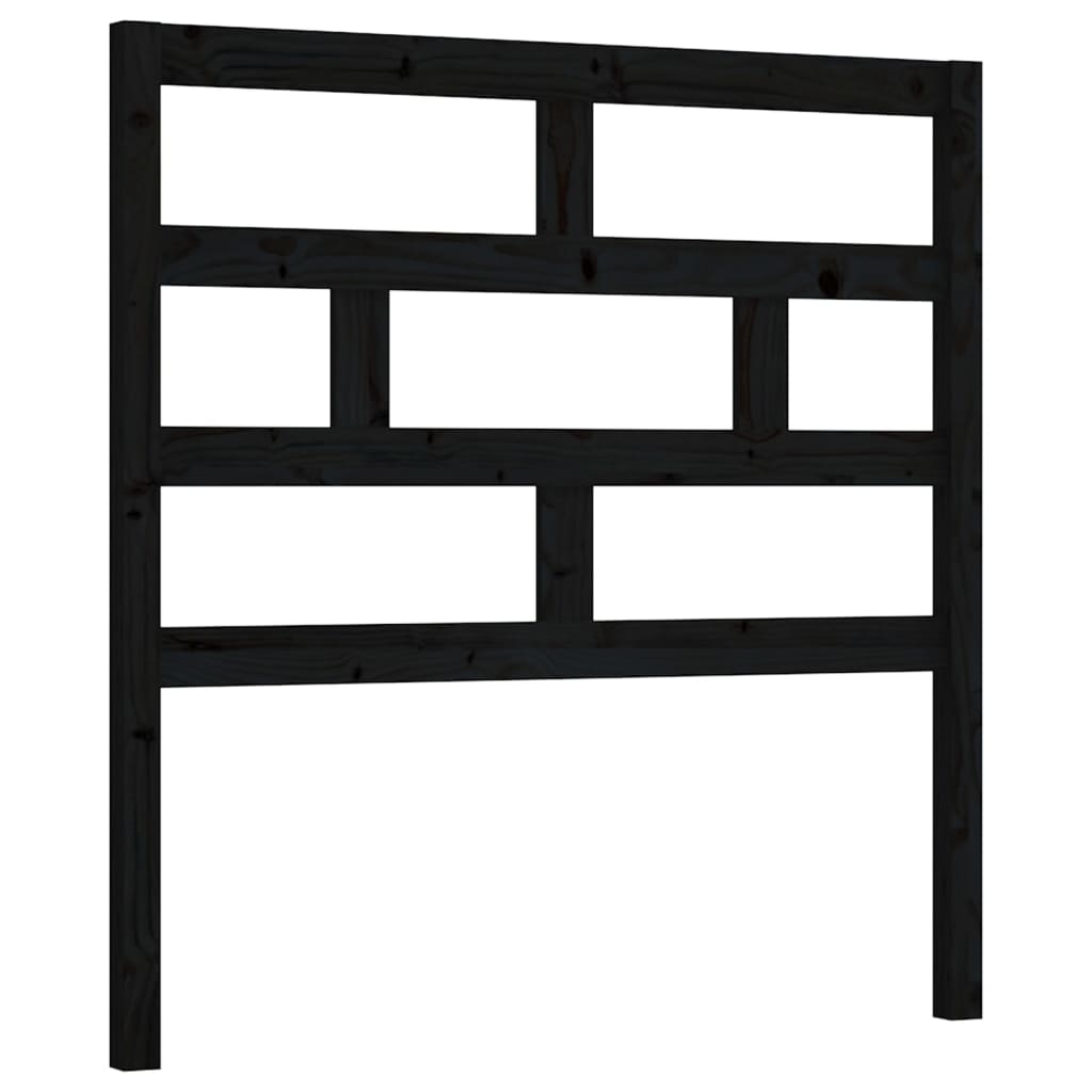 sengegærde 81x4x100 cm massivt fyrretræ sort