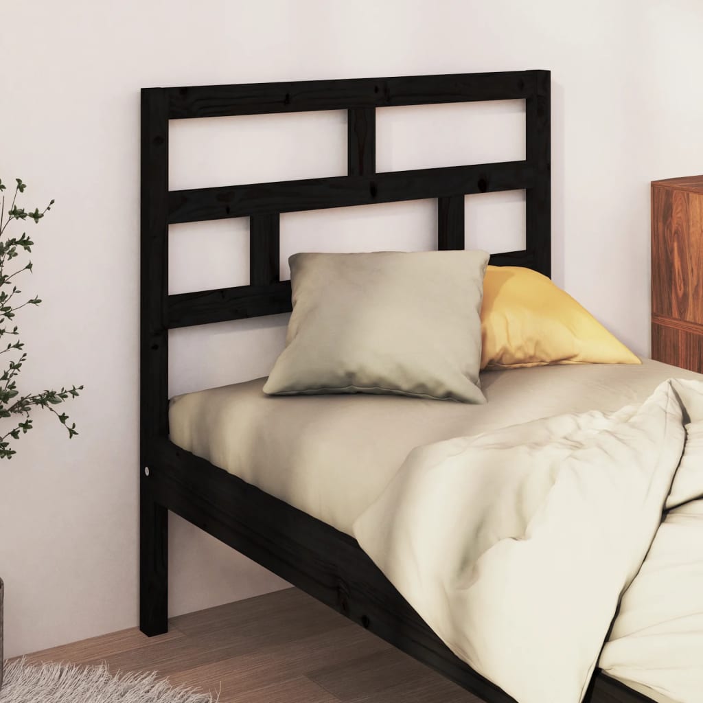 sengegærde 96x4x100 cm massivt fyrretræ sort